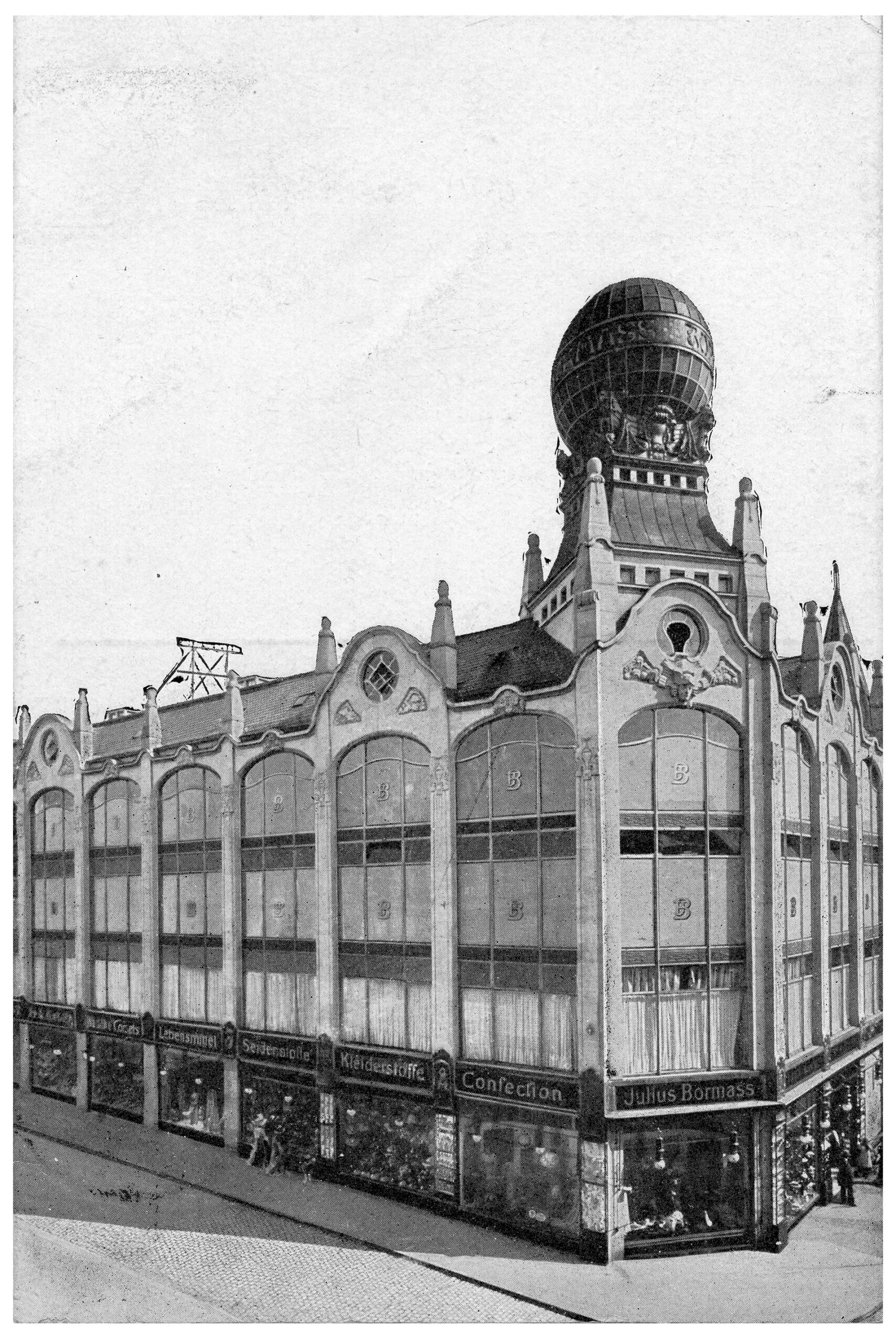 Das Warenhaus Julius Bormass am Mauritiusplatz um 1910.