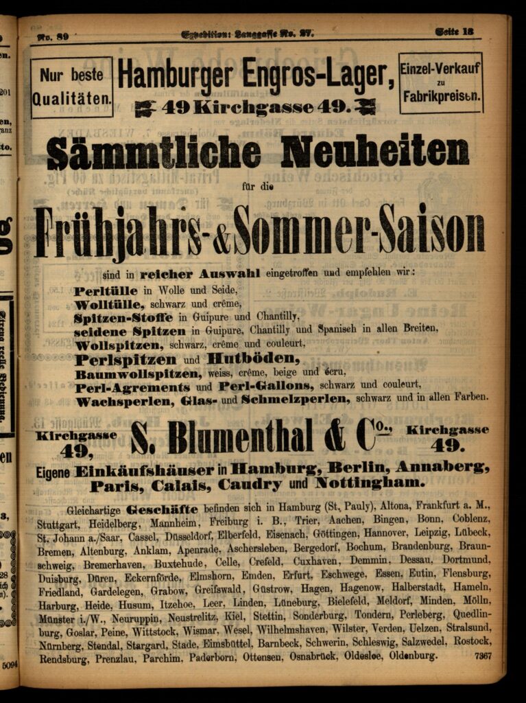 Anzeige im Wiesbadener Tagblatt